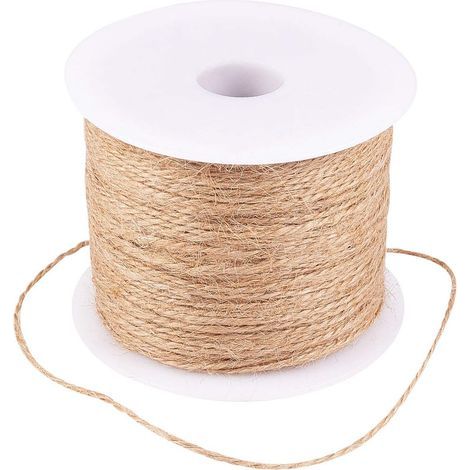 1 Rouleau Corde De Chanvre 100m 1-2mm Naturel Pour Bricolage Jardinage Bijoux (1/5)