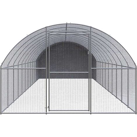 Maison Exclusive - Gabbia per Polli da Esterno 3x12x2 m in Acciaio Zincato (1/5)