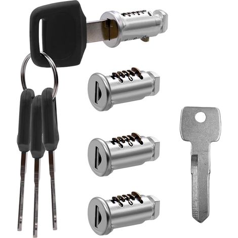 4 Pieces Lock Cores Roof Loading Lock with 4 Keys Lock and 1 Piece Key Assembly Key Roof Luggage Rack Locks for Roof Racks Ski Bars (1/5)