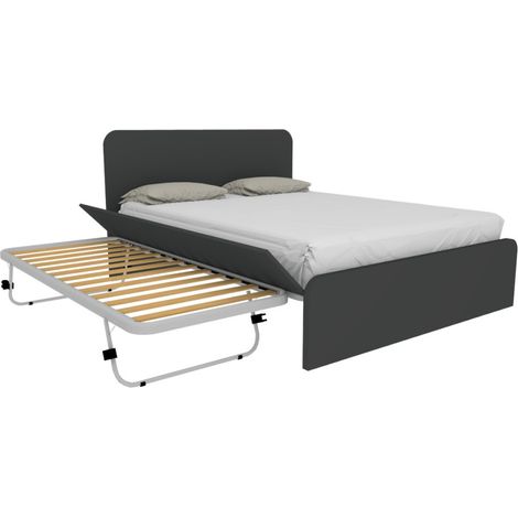 Letto matrimoniale 160x200 con rete estraibile e sollevabile - Basalto