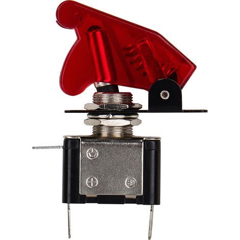 12V 20A Kfz-SPST-DME-Nebelscheinwerfer-Wippschalter Ein/Aus SPST-LED-Abdeckung Rot (1/5)