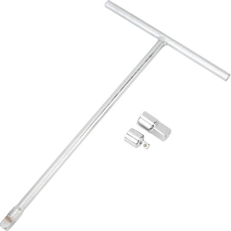 3/8-Zoll-T-Griff-Schlüssel mit 1/4- und 1/2-Zoll-Adaptern, Steckschlüsselhalter aus Chrom-Vanadium-Stahl für mühelose Anwendung – Crezuo