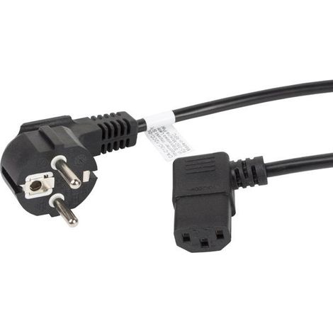 Cavo di alimentazione Lanberg CEE 7/7 - IEC 320 C13 angolato 3m VDE nero (1/3)