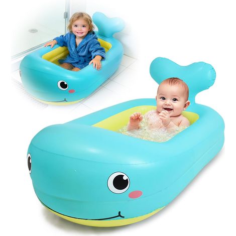 Baignoire gonflable baleine pour bébé Baignoire de voyage portable pour bébé Légère, étanche et pliable Idéale pour les voyages et la maison. 90 × 50 × 25 cm (1/5)