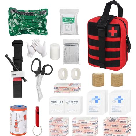 Tactique Sac de Secours, 54PCS Tactique Militaire Traumatisme Trousse de Premiers soins, Trousse Tactique Vide, Trousse Kit de Premiers, Trousse de Secours Militaire pour Maison Camping Chasse (1/5)