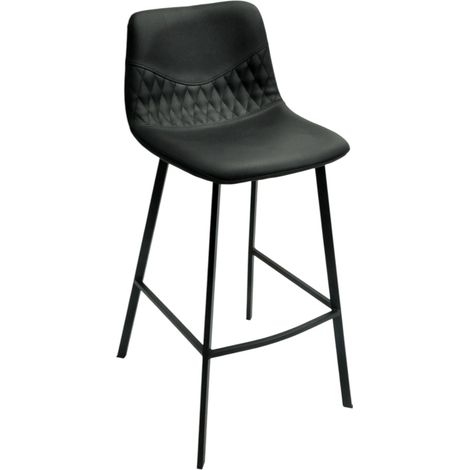 Tabouret d'intérieur Hudson en métal et simili cuir