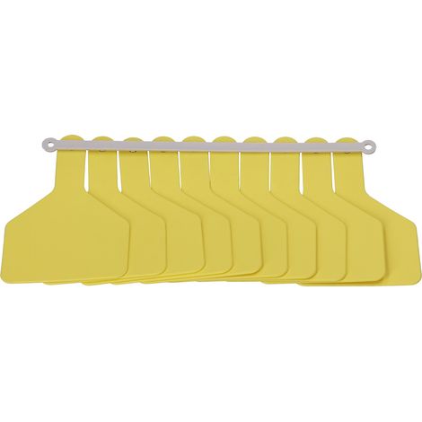 Kit de 100 étiquettes auriculaires intégrées en plastique pour l'identification des bovins (vaches et bovins), jaunes. (1/5)