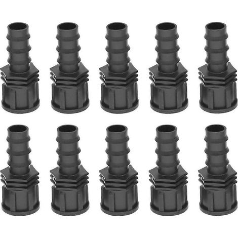 Raccord fileté mâle/femelle 1/2" pour tuyau d'arrosage, embout cannelé 20 mm, en plastique, pour tuyau d'irrigation. (1/5)