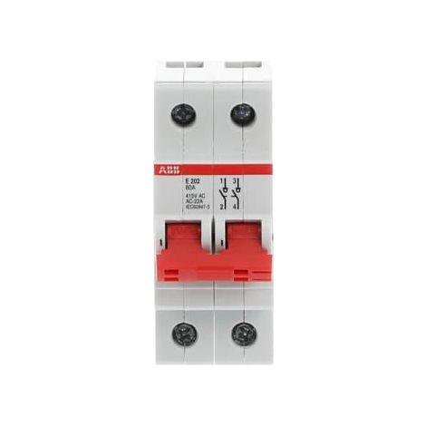 Interrupteur modulaire (E200) 2 Pôles 80A levier Rouge 2CDE282001R0080 ABB A964592 (1/3)