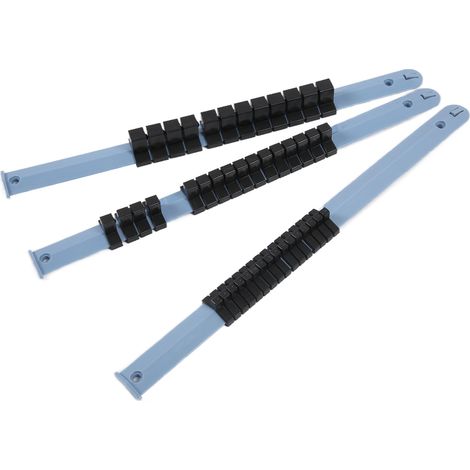 Support ABS 3 Pièces Organisateur de Douilles Rail Rack Multifonction 1/4in 3/8in 1/2in Outils de Réparation (1/5)