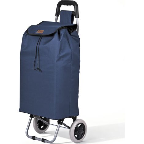 VOUNOT® Aluminium Einkaufstrolley Treppensteiger, Trolly Einkaufswagen Klappbar, 2 Räder, Wasserdicht Oxford, 59L, Marineblau (1/5)