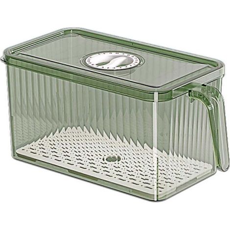 Boîte Alimentaire - Avec Couvercle Et Bac De Drainage - Pour Réfrigérateur - PET PP - Grand 26 cm Petit 15 cm - Lot De 1 (1/4)