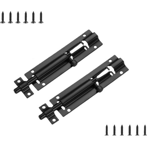 Lot de 2 loquets coulissants noirs en inox (1/5)
