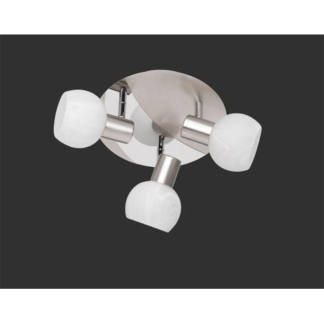 Foco De Techo 3xE14 Antibes Niquel Y Cristal Blanco Ø22 cm Trio Lighting (1/2)