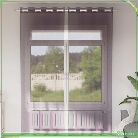 4102106 Rideaux en voile avec illets 2 pcs violet 140x300 cm (1/5)