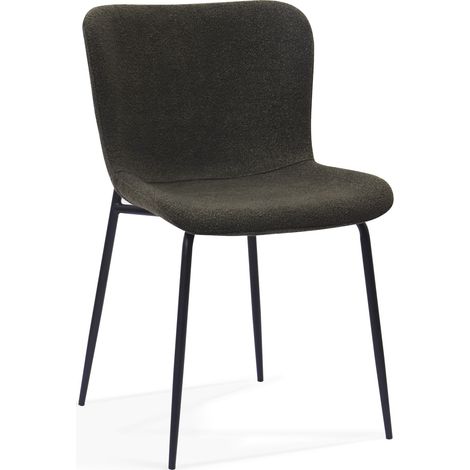 ELVMI Set di 2 Sedie da Pranzo, Schienale Alto Arrotondato, Seduta Imbottita, Tessuto e Metallo, Verde (1/5)