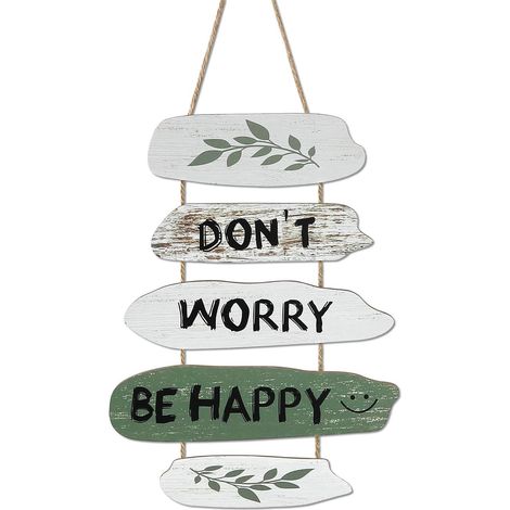 5Pcs Plaque Murale Bohème à Citations Inspirantes, Décoration Rustique de Maison avec Feuilles d’Olives pour Salon Chambre 33x24 cm (1/5)