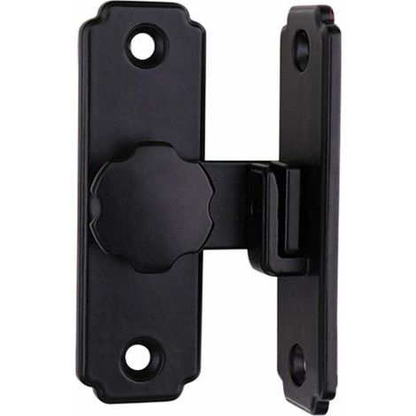 Barn door latch, 90-degree locking loop, sliding locking latch, suitable for barn cage doors and windows (black, size: 81.5 x 45 mm) (1/5)