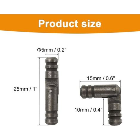 Paquete de 50 bisagras ocultas de latón de 5 x 17 mm，pequeñas bisagras discretas，adecuadas para joyeros，chapadas en oro (1/4)