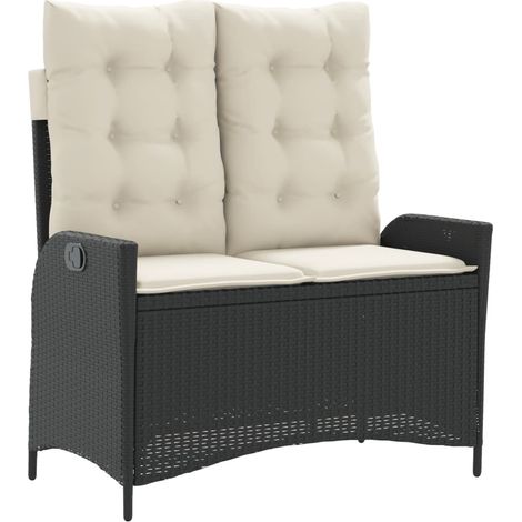 Maison Exclusive - Gartenbank Verstellbar mit Kissen Schwarz Poly