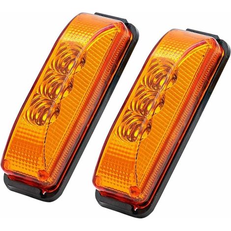Feu de position latéral étanche, 2 feux de position latéraux à LED 24 V, feux de position latéraux automatiques pour fourgonnette, camion, caravane, voiture, bus (jaune) (1/3)