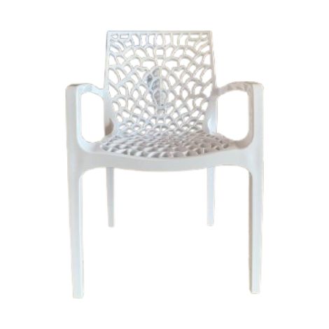 SEDIA IN POLIPROPILENE CON BRACCIOLI 'GRUVYER' bianco - GRANDSOLEIL