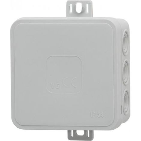 Boîte hermétique V5, thermoplastique 75x75x41 IP54, gris - clic, 12 défonçables F1.0261
