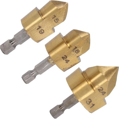 Lot de 3 forets de levage PPR à tige hexagonale de 1/4 pouce pour tuyau d'eau, perforateur, ouvre-trou, extenseur (1/5)