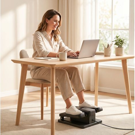 Mini elliptique électrique sous bureau avec télécommande, LED, 12 vitesses, noir OKMYHOME (1/5)