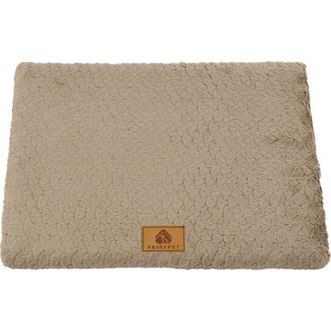 Lit pour chien XL camel 90×58×5cm, mousse œuf, peluche chaude hiver, lavable amovible, pour chiens ≤18kg (1/5)