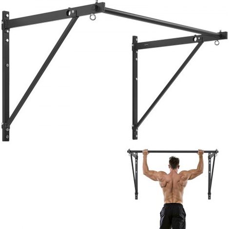 Barra de Dominadas Montaje en Pared, Profundidad Ajustable a 56 cm o 76 cm, para Entrenamiento de la Parte Superior del Cuerpo, Capacidad 200 kg, para Gimnasio en Casa, 1276 x 812 x 787 mm