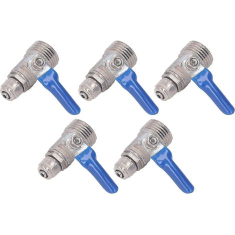 Vannes à bille en alliage de zinc à actionnement rapide, filetage mâle 4/5 pouce vers vanne d'eau 1/4 pouce pour filtres à eau (1/4)