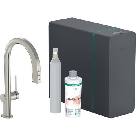 hansgrohe Aqittura M91 sistema de sifón 210, caño extraíble, 1