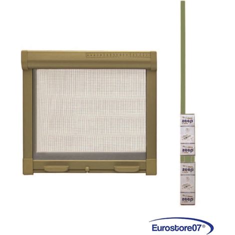 Zanzariera kit a molla frizionata telaio in alluminio colore bronzo cm. 80x170h
