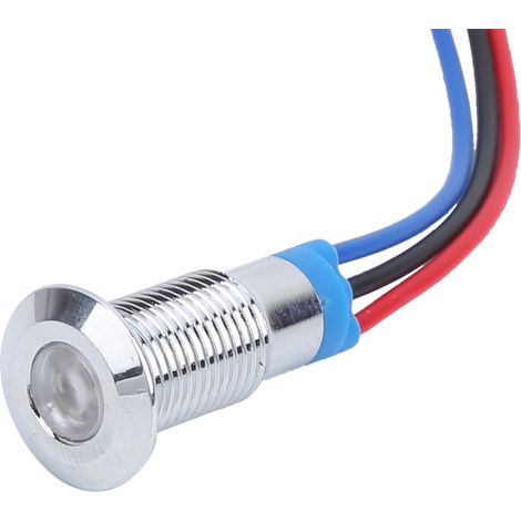 Vier Sets werden zusammen verkauft, 12-24V, 8mm wasserdicht, Metall, zweifarbige LED-Anzeige (rot und blau). (1/5)
