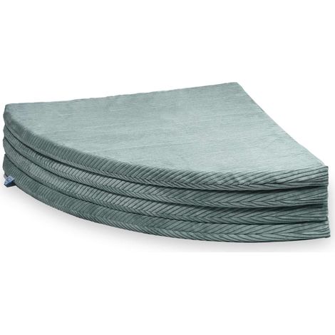 Tapis rond pliable, diamètre 160, velours côtelé, vert menthe clair (1/5)