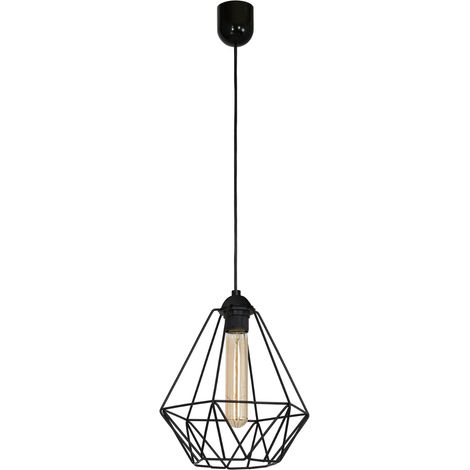 Suspension loft Basket New métal noire Ø25 E27 Luminex