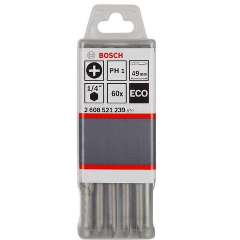 Bosch - PH2-Bit-Set, Länge 49 mm, 60 Stück 2608521240