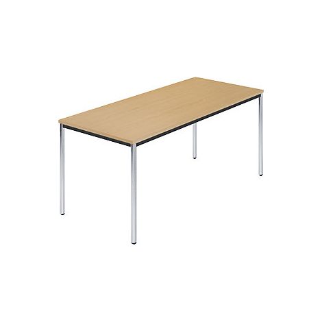 Mesa rectangular  tubo redondo cromado  A x P 1600 x 800 mm 