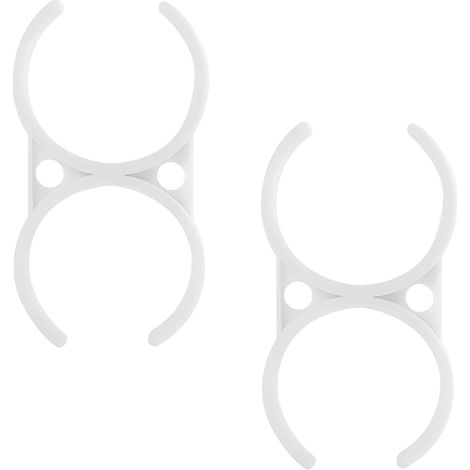 2 abrazaderas de plástico para manguera de 57 mm, dobles para filtros de refrigerador.