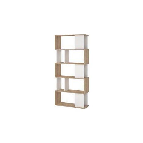 KIT LIBRERIA MAZE 80X29X173 QUERCIA/BIANCO