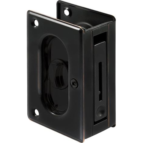 Serrure de confidentialité pour porte de poche avec tirette 9,5 cm, bronze classique (1/5)