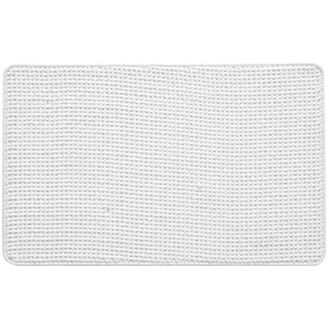 Tapis de bain blanc, lot de 1, tapis de bain antidérapant, tapis absorbant, lavable en machine, convient pour baignoire-douche, 50x80cm (1/5)