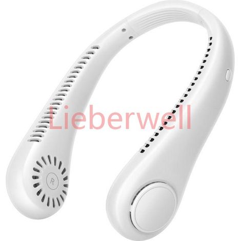 Ventilateur portable , Ventilateur tour de cou 360° USB , silencieux, enfants, bureau, sport , Blanc