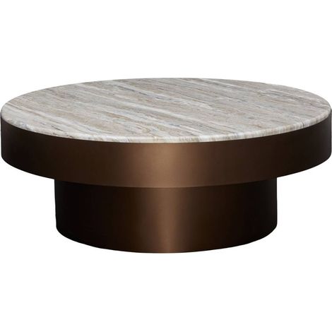 Table basse Graphite ronde D.80cm marron - Atmosphera créateur d'intérieur