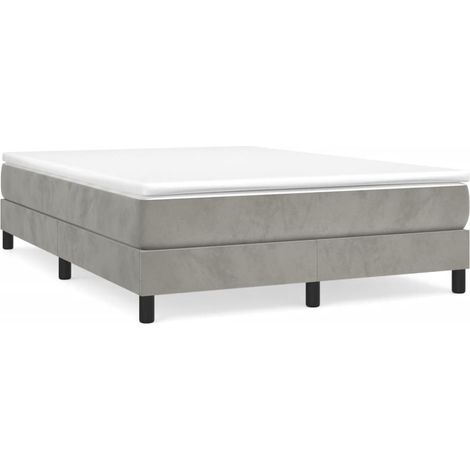 Maison Exclusive - Boxspringbettgestell Hellgrau 140x200 cm Samt