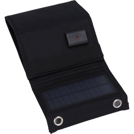 Kit Solaire Portable 7.5W avec 5 Panneaux Pliables, Chargeur Sac pour Téléphone Voiture Bateau et Randonnée