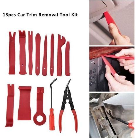 pair Outil de Démontage de Garniture Intérieur - Voiture - 13 pièces - PP + Acier Carbone - Noir