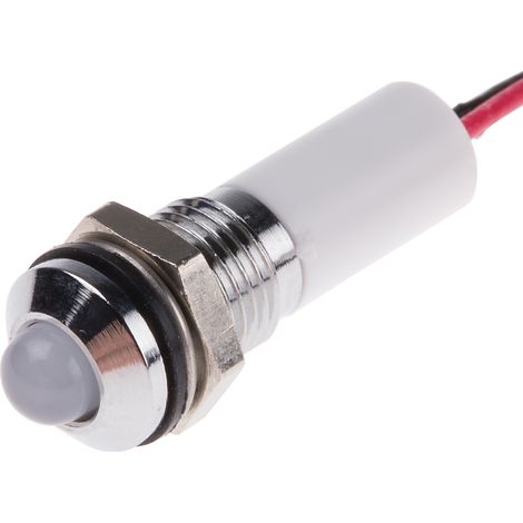 Voyant LED lumineux Blanc RS PRO, dia. 8mm, 220V c.a., IP67 ( Prix pour 1 )
