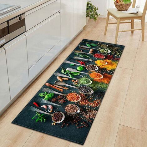 Tapis de cuisine antidérapant lavable 60 x 180 cm – Confort optimal pour vaisselle & épices, sols carrelés ou salle de bain (1/4)